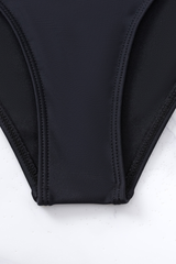 Women's Twist Front Criss Cross Back Mesh Panel Bikini