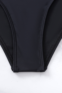 Women's Twist Front Criss Cross Back Mesh Panel Bikini