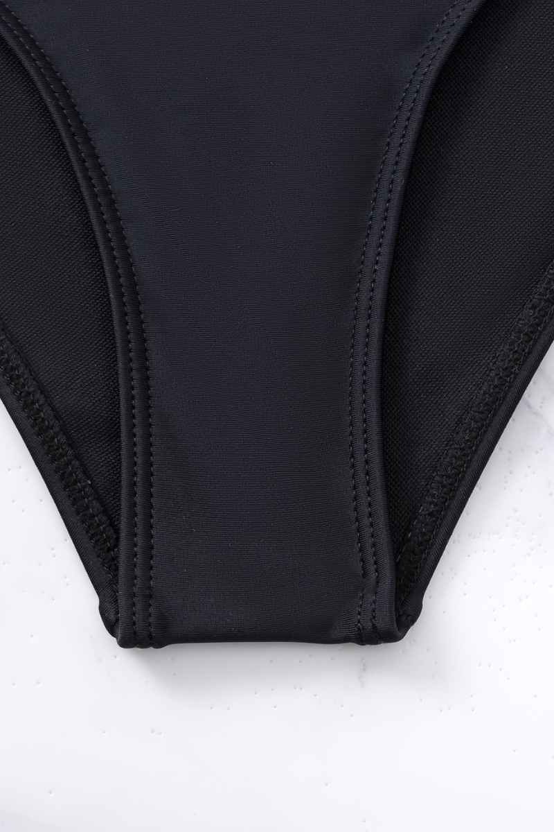 Women's Twist Front Criss Cross Back Mesh Panel Bikini