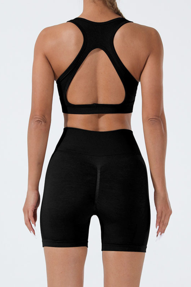 Women's Sports Seamless Set:U-neck Bra And Shorts