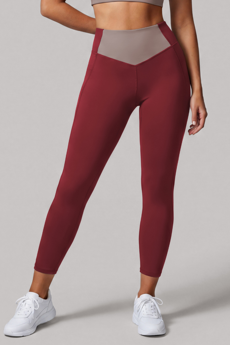 Women's Athletic High Rise Color Block Butt Lifting Leggings