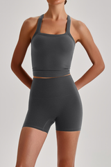 Women's High Impact Compression Tank Top&High Rise Short Set
