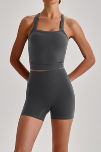 Women's High Impact Compression Tank Top&High Rise Short Set