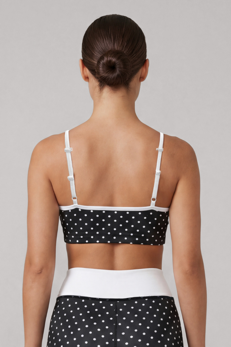 Women's Polka Dot AdjustableThin Strap Sports Bra