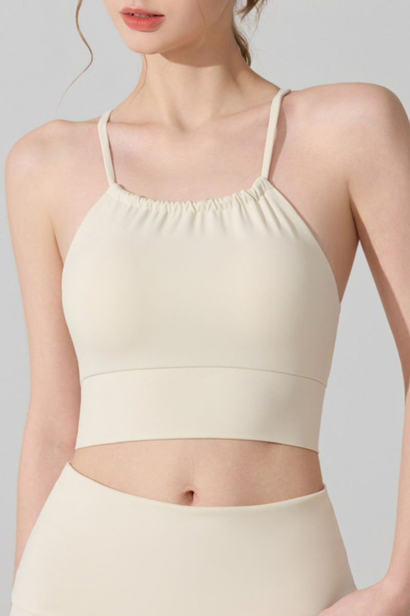 Women's Twisted Cutout Back Halterneck Padded Sports Bra