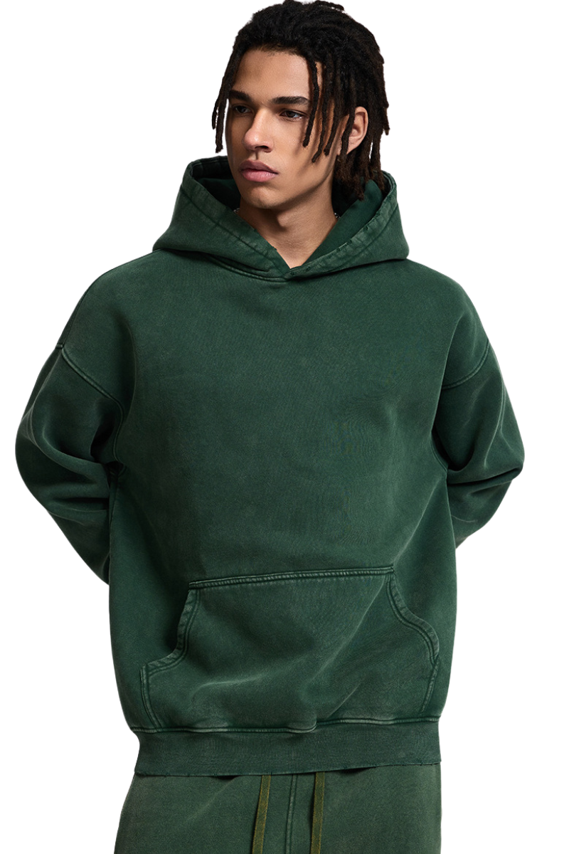 Washable wax-dyed sweatshirt