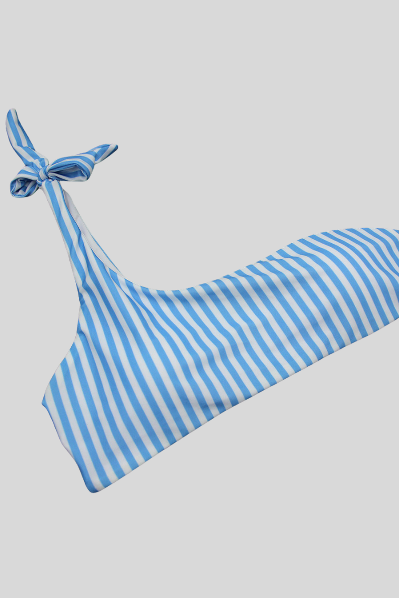 Women's Striped Color Block One Shoulder Sexy Bikini