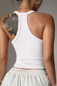 Women's Ribbed V Neck Racerback Slim Fit Tank Top