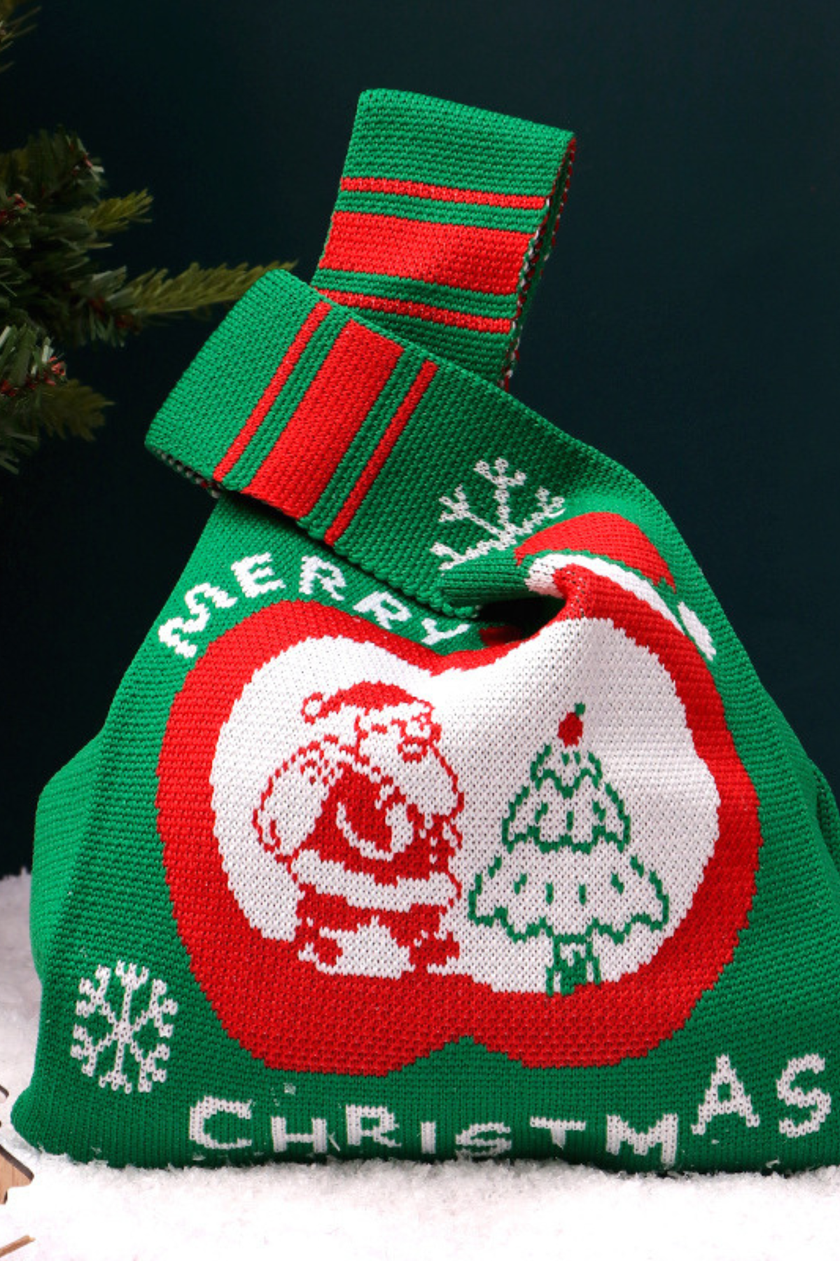 Christmas Knitted Gift Bag For Apple Packaging Decoration