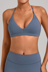 Women's Athletic Triangle Cup Adjustable Open-Back Bra
