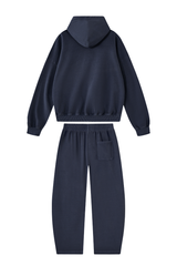 Women's 100% Cotton Fall Washed Hoodie & Curved Sweatpant Set