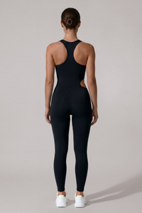 Women's Racerback Side Cutout 9/10 Length Sports Jumpsuit