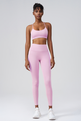Women's Set:Cross Back Bra& Cargo Pocket Sports Leggings