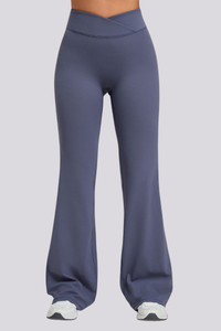 Women's Athletic Naked Feel Cross Waist Yoga Flared Pants