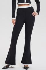 Women's Athletic Color Block High-Waisted Flare Pants
