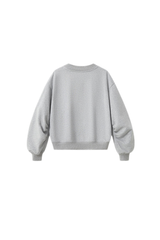 Women's Fall Boxy V Neck Drop Shoulder Rib Cuffs Sweatshirt