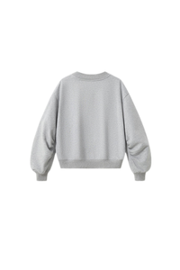 Women's Fall Boxy V Neck Drop Shoulder Rib Cuffs Sweatshirt