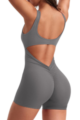 All-In-One Back-Cutout Yoga Bodysuit