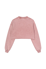 Women's Fall 100% Cotton Cropped Distressed Sweatshirt