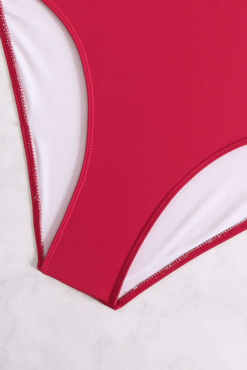 Women's Color-Blocked One-Shoulder Swimsuit