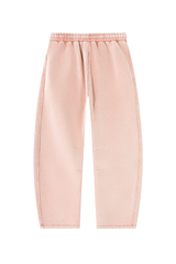 Unisex Fall Fleece Elastic Waist Curved Wide Leg Sweatpants