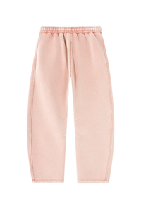 Unisex Fall Fleece Elastic Waist Curved Wide Leg Sweatpants