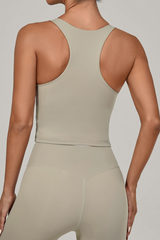 Women's Summer U-neck Qiuck Qry Solid Sports Tank Top