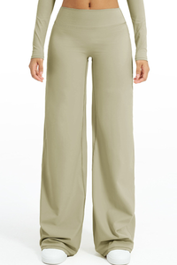 Women's High Waist V-Seam Butt Lifting Draped Wide Leg Pants