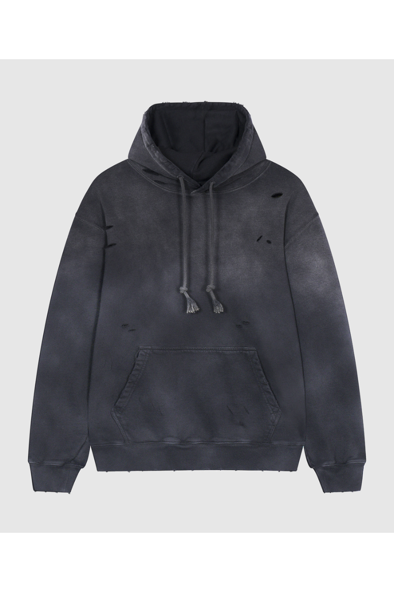 Unisex Fall 100% Cotton Distressed Ripped Hoodie