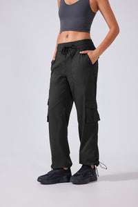 Women Lightweight Quick Dry Multi-Pocket Outdoor Running Sports Fitness Workwear Wide Leg Casual Pants