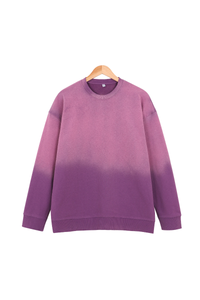 Unisex Fall Washed Vintage Gradient Crew Neck Sweatshirt