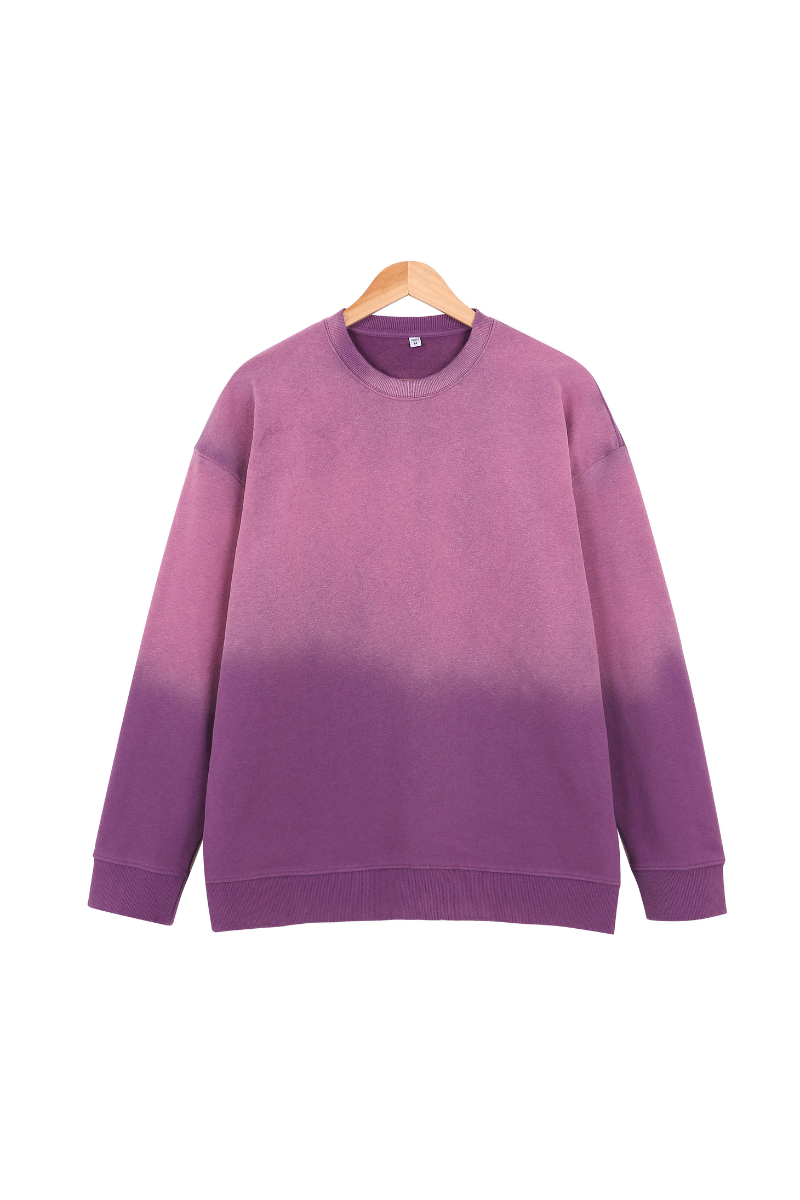 Unisex Fall Washed Vintage Gradient Crew Neck Sweatshirt
