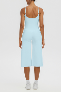 Women's Tank Top & Wide Leg Yoga Cropped Pants Set