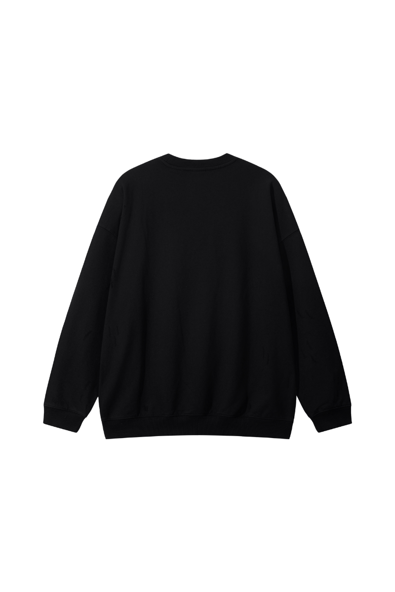 Men's Fall Washed Distressed Loose Drop Shoulder Pullover