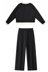 Women's Fall Fleece Mock Neck Sweatsh & Sweatpants Set