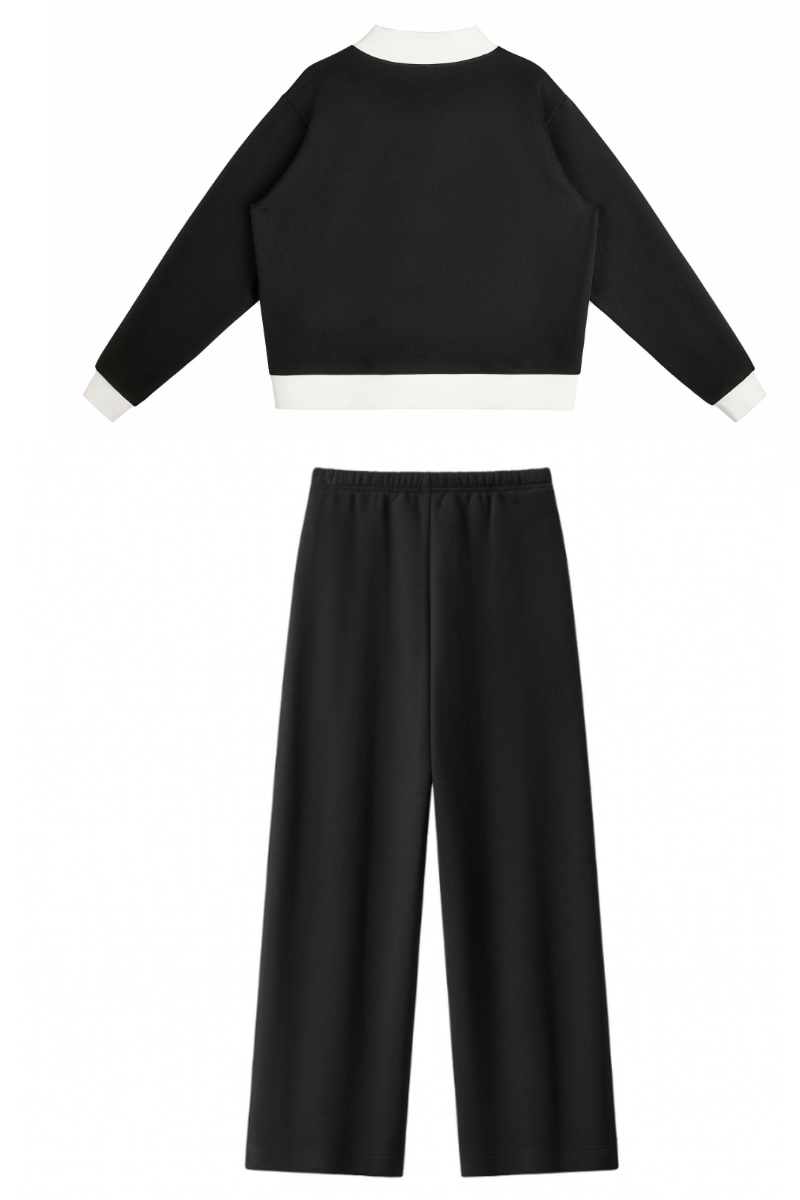 Women's Fall Fleece Mock Neck Sweatsh & Sweatpants Set