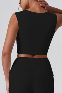 Women's V -Neck Cropped  Sports Yoga Tank Top