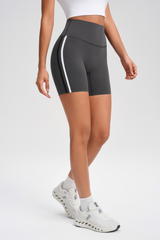 Women's Color-Block Stripe Yoga Shorts
