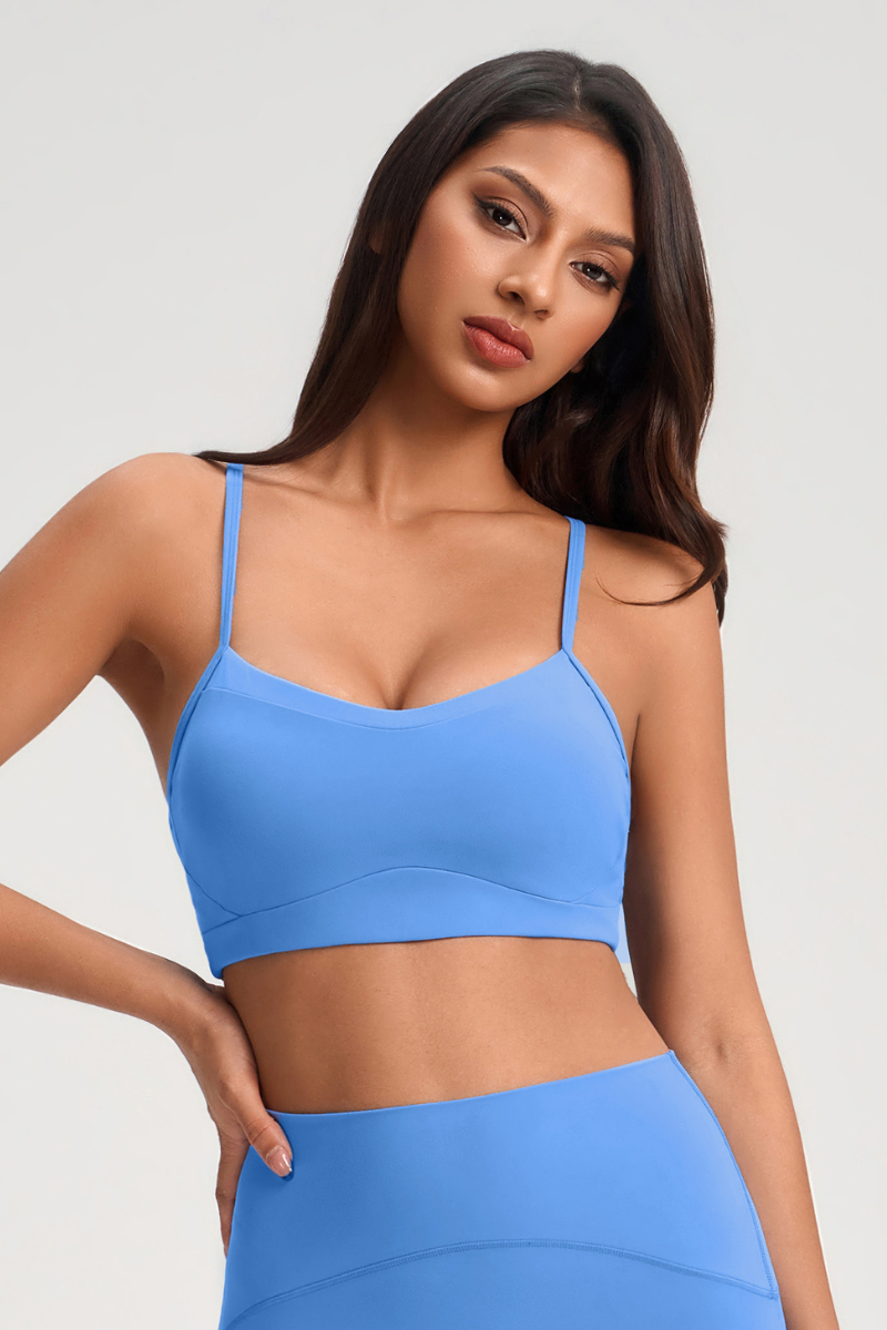 Women's Spaghetti Strap Cut-Out Sports Bra