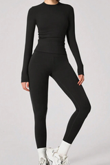 Women's long-sleeve sportswear set.