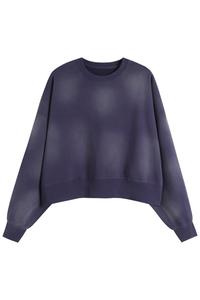Women's Fall Vintage Gradient Cropped Crew Neck Sweatshirt