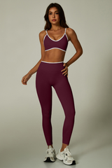 Women's Seamless Set:V-neck Bra And High Waist Leggings