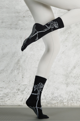 Women's Colorful Patterned Crew Yoga Grip Five-Toe Socks