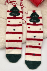 Unisex Plus Christmas Cute Santa Snowman Mid-Calf Socks
