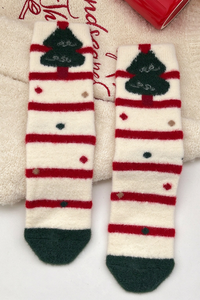 Unisex Plus Christmas Cute Santa Snowman Mid-Calf Socks