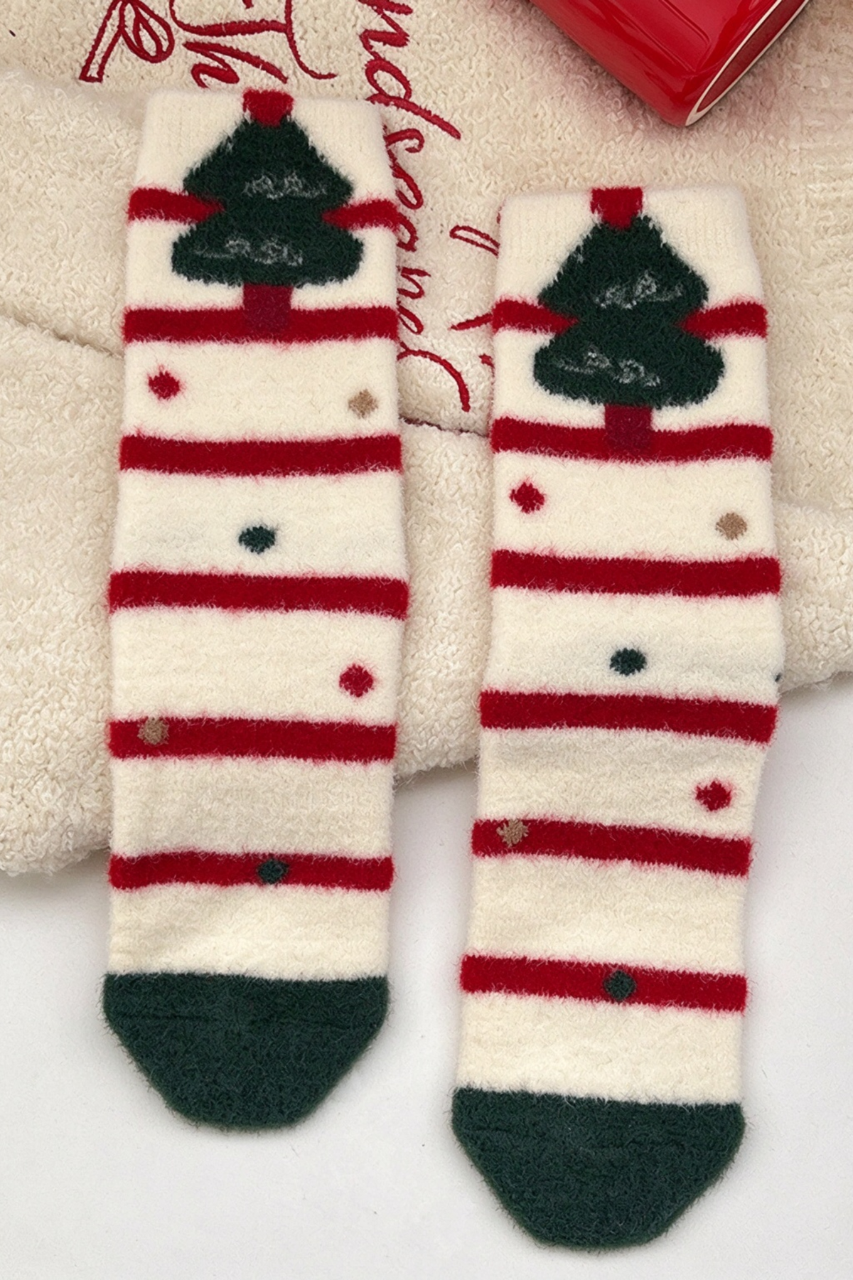 Unisex Plus Christmas Cute Santa Snowman Mid-Calf Socks