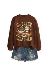 Women's Fall Cute Pumpkin Letter Print Relaxed Pullover