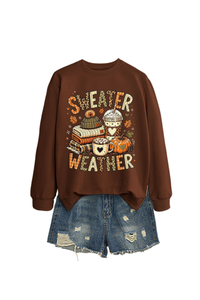 Women's Fall Cute Pumpkin Letter Print Relaxed Pullover