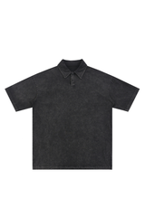 Men's 100% Cotton Snow Washed Vintage Short Sleeve Polo Shirt