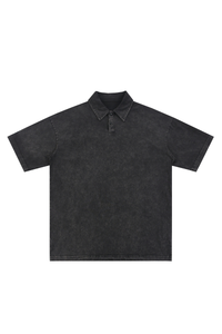 Men's 100% Cotton Snow Washed Vintage Short Sleeve Polo Shirt